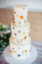 Pressed flower buttercream cake at the Barn at Berkeley - image by Alicia Victoria Red Maple Photography
