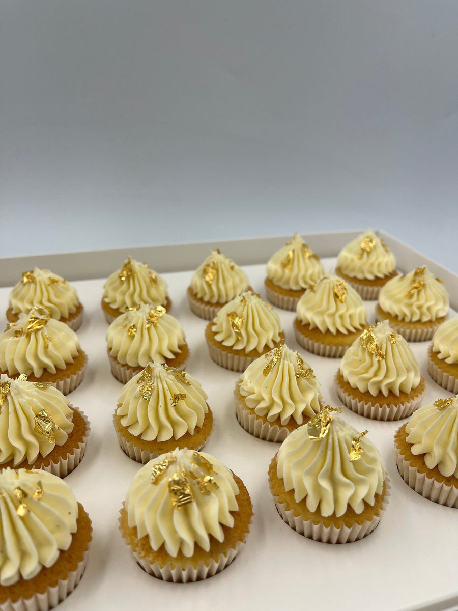 Vanilla Gold Leaf Cupcakes 6 pack — Burnt Butter Cakes