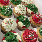 Red, White and Green Christmas Cupcakes