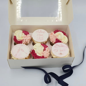 Hen Party Celebration Cupcake Gift Box Vanilla Pod Bakery 6x Cupcakes 