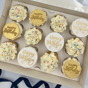 Happy Birthday Cupcake Selection Gift Box Cupcakes Vanilla Pod Bakery 