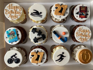 Highly Bespoke Cupcake Selection Box – Gift Box of 12 Vanilla Pod Bakery 