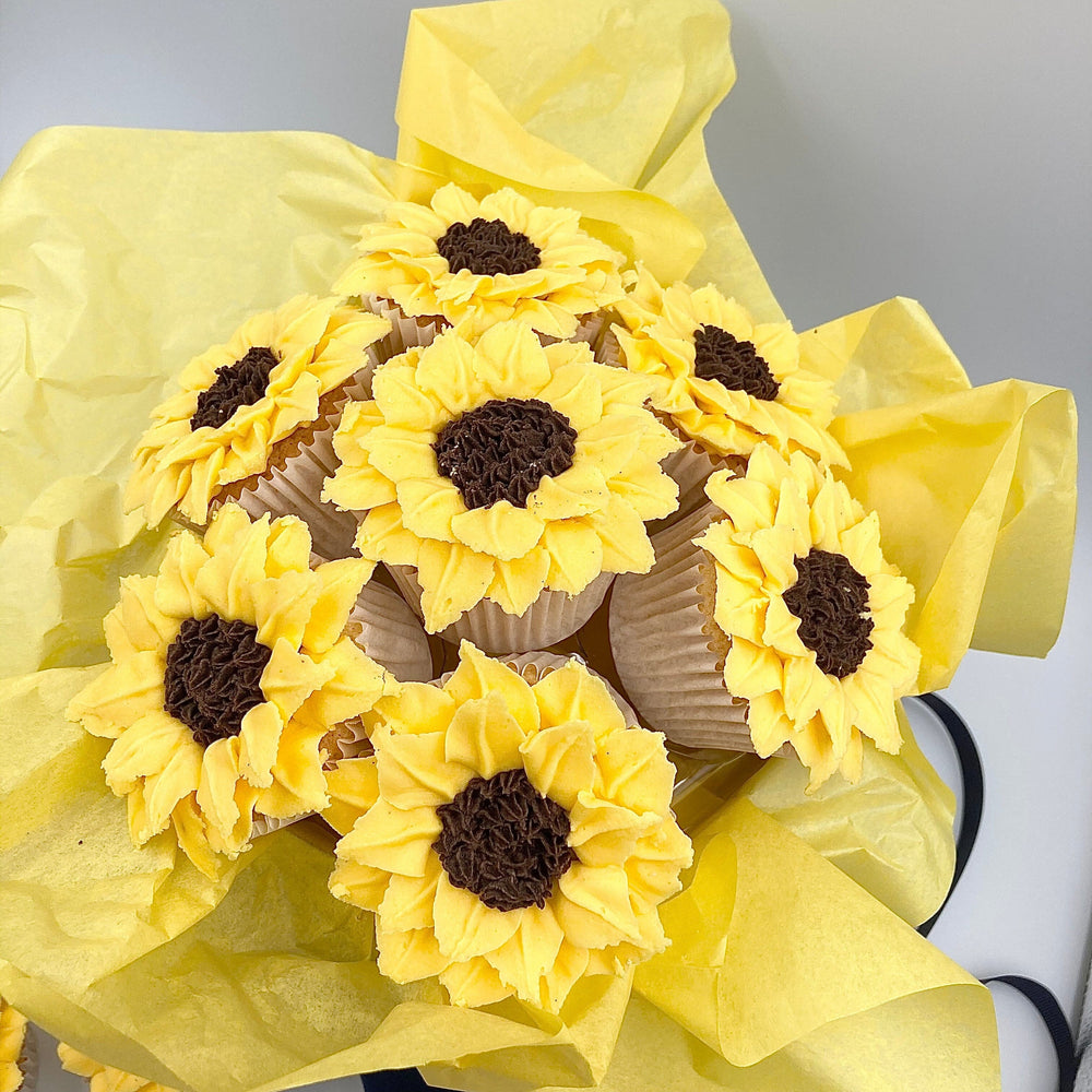 Sunflower Cupcake Bouquet Cupcakes Vanilla Pod Bakery Classic Bouquet only (7 cupcakes) 