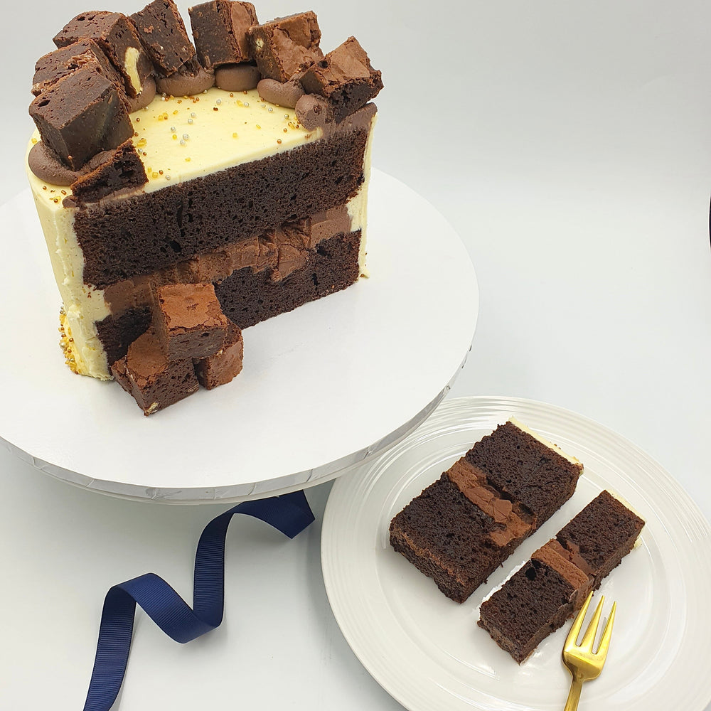 Chocolate Brownie Buttercream Cake - Shallow Cake Range Cakes & Dessert Bars Vanilla Pod Bakery 