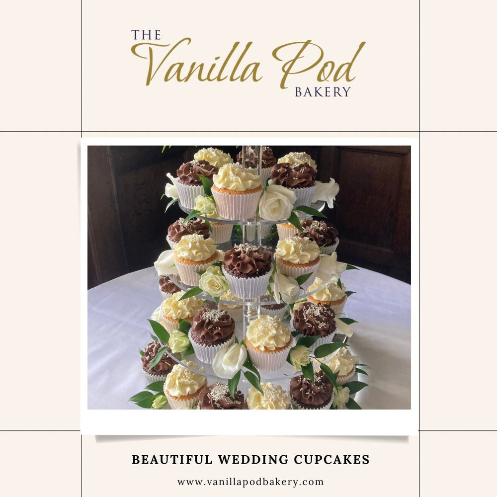 Beautiful wedding cupcakes at the Vanilla Pod Bakery
