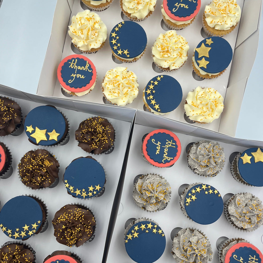 Thank You Cupcake Gift Box - Stars Cupcakes Vanilla Pod Bakery 