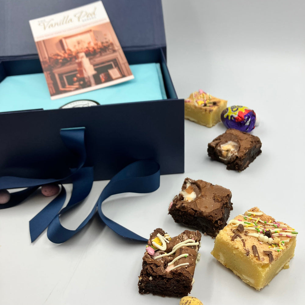 Spring Themed Individual Wrapped Brownie Postal Gift Box - Available January - Easter Cakes & Dessert Bars Vanilla Pod Bakery 
