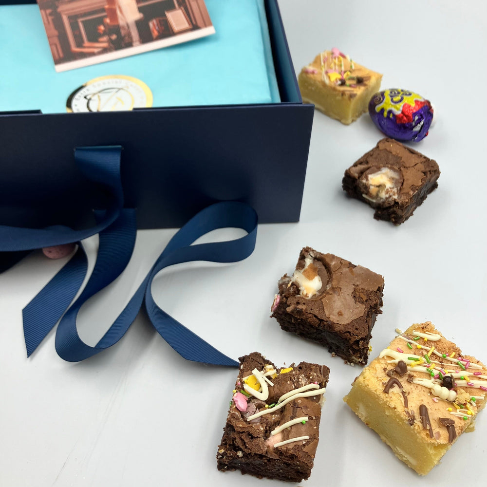 Spring Themed Individual Wrapped Brownie Postal Gift Box - Available January - Easter Cakes & Dessert Bars Vanilla Pod Bakery 
