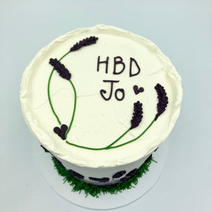 Buttercream Lavender Themed Birthday Cake - Available as standard, vegan or gluten free Vanilla Pod Bakery 