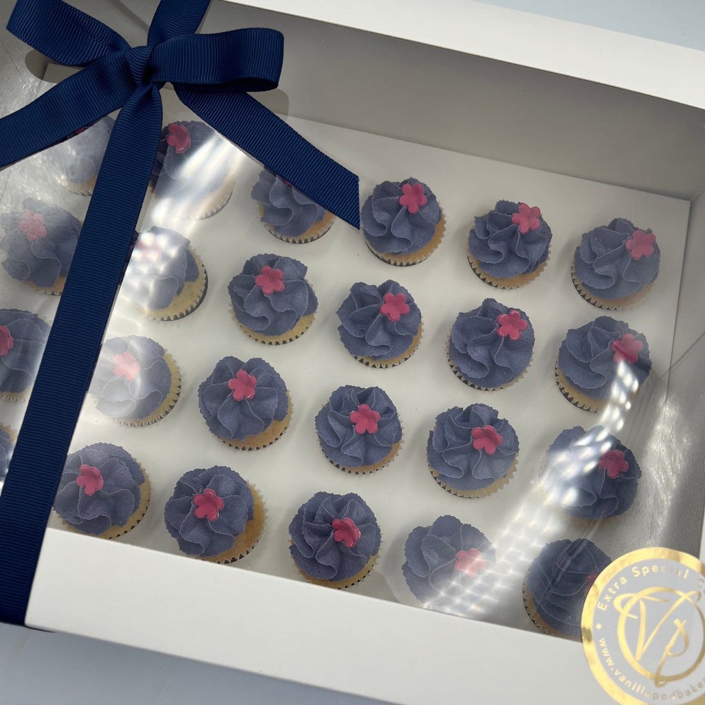 24x Bite Size Purple Cupcake Gift Box - in aid of Emily’s Gift Vanilla Pod Bakery 