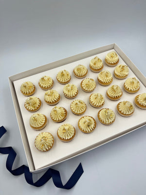 24x Bite Size Buttercream Cupcakes with 24ct Gold Leaf Vanilla Pod Bakery 