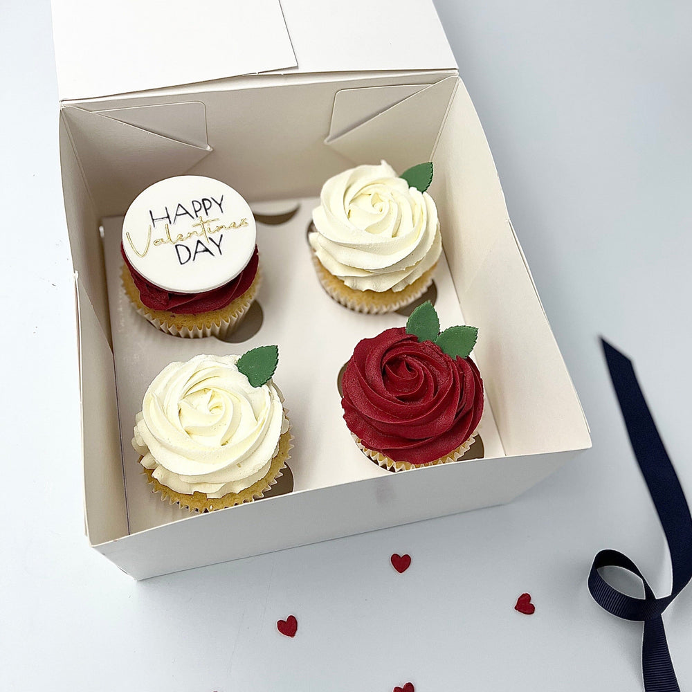 Red & White Roses - Cupcake Gift Box Cupcakes Vanilla Pod Bakery 