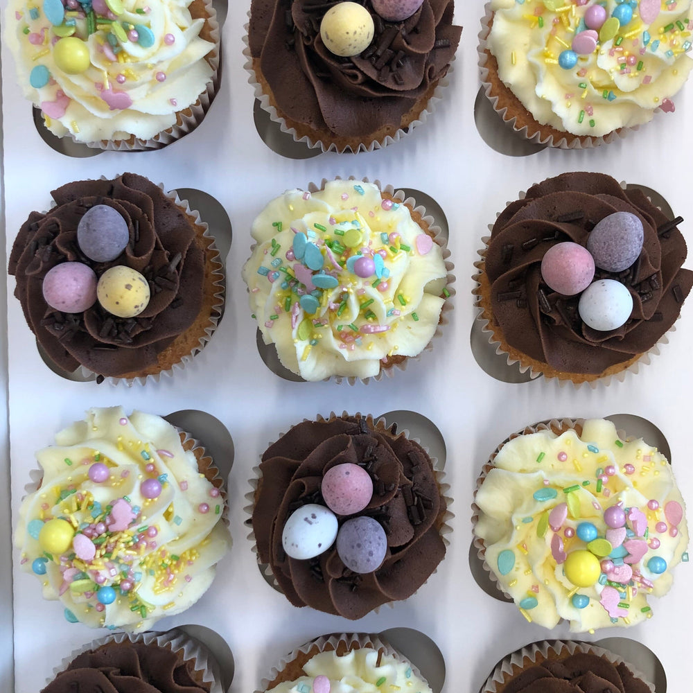 
            
                Load image into Gallery viewer, Easter Themed Cupcakes Vanilla Pod Bakery Cheltenham
            
        