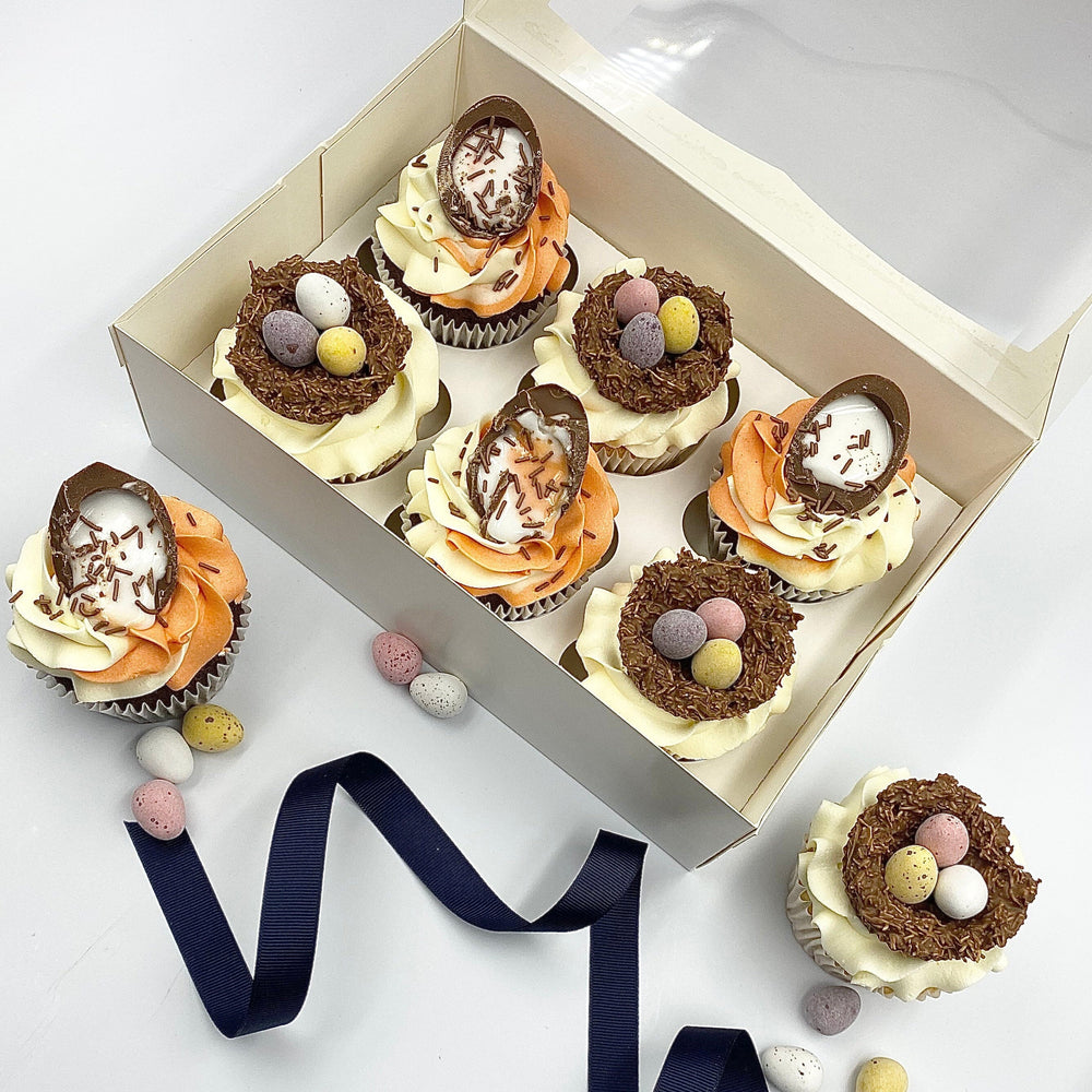 Easter Cupcake Gift Box - Limited Edition Vanilla Pod Bakery Box of 6 cupcakes 