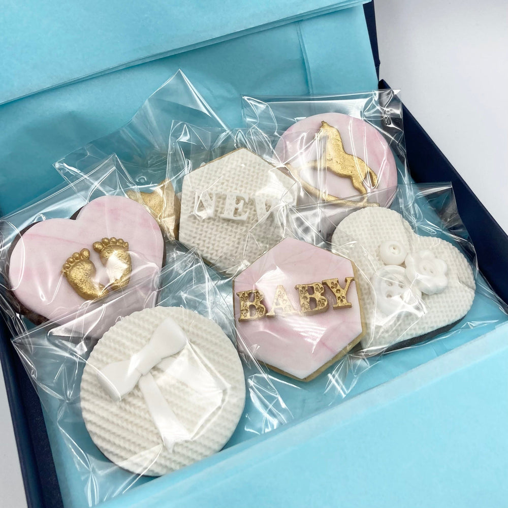 New Baby Hand Iced Biscuits - Medium Box Biscuits Vanilla Pod Bakery 