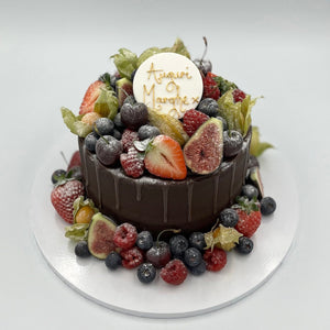 
            
                Load image into Gallery viewer, Chocolate Semi Naked Fresh Fruit Cake - Shallow Cake Range Cakes &amp;amp; Dessert Bars Vanilla Pod Bakery 
            
        