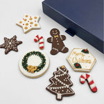 Christmas Themed Hand Iced Biscuits - Gift Box Cookies Vanilla Pod Bakery 