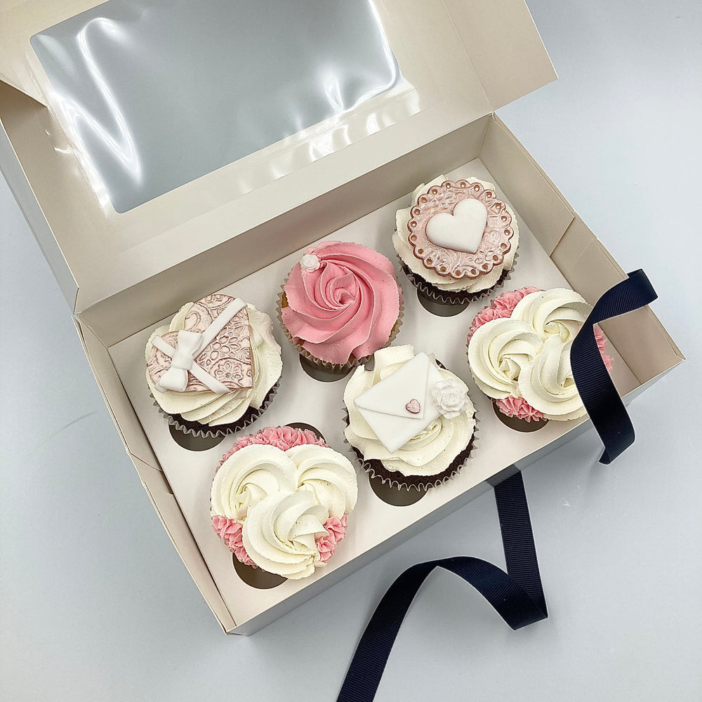 
            
                Load image into Gallery viewer, Love Themed Cupcakes Gift Box Vanilla Pod Bakery 
            
        