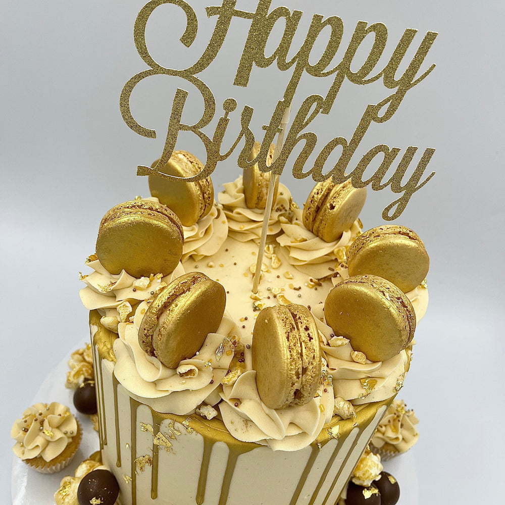 Golden Theme Birthday Cake - bakisto.pk lahore pakistan