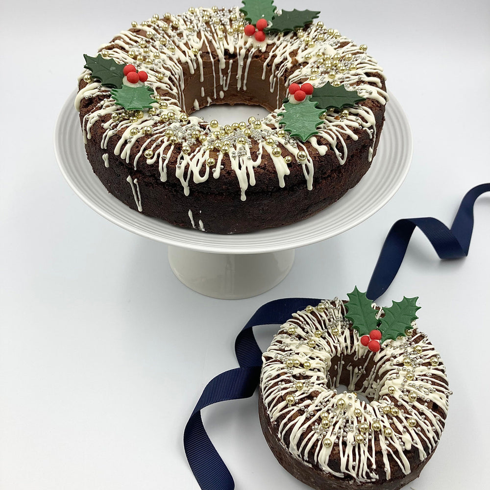 Triple Chocolate Brownie Wreath - Gift Box Cakes & Dessert Bars Vanilla Pod Bakery 