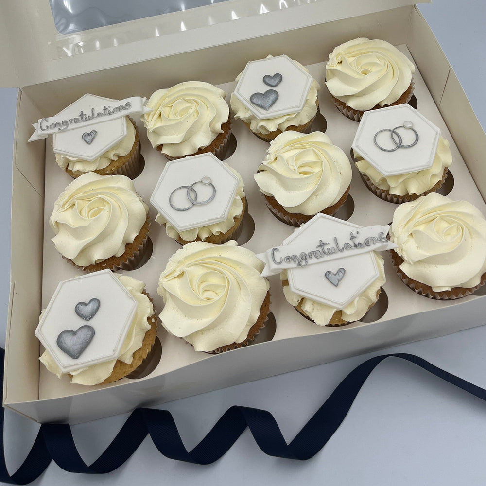 
            
                Load image into Gallery viewer, Engagement Cupcake Gift Box Vanilla Pod Bakery 12x Cupcake 
            
        