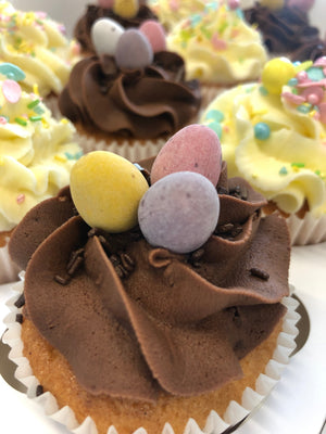 Easter Cupcake Gift Box - Limited Edition - Sprinkles and Eggs Vanilla Pod Bakery Box of 4 cupcakes 