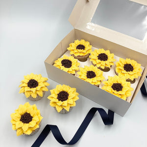Sunflower Buttercream Cupcakes Gift Box Vanilla Pod Bakery 6x Cupcakes 
