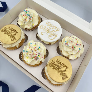 Happy Birthday Cupcake Selection Gift Box Cupcakes Vanilla Pod Bakery 6x Cupcakes 