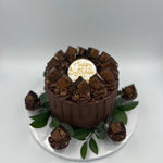 Chocolate Drip and Chocolate Brownie Cake - Shallow Cake Range Cakes & Dessert Bars Vanilla Pod Bakery 7" Round to feed 15 -30 portions (Cake size shown in image) 
