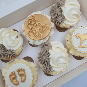 
            
                Load image into Gallery viewer, Baby Shower Cupcake Selection Gift Box Cupcakes Vanilla Pod Bakery 
            
        