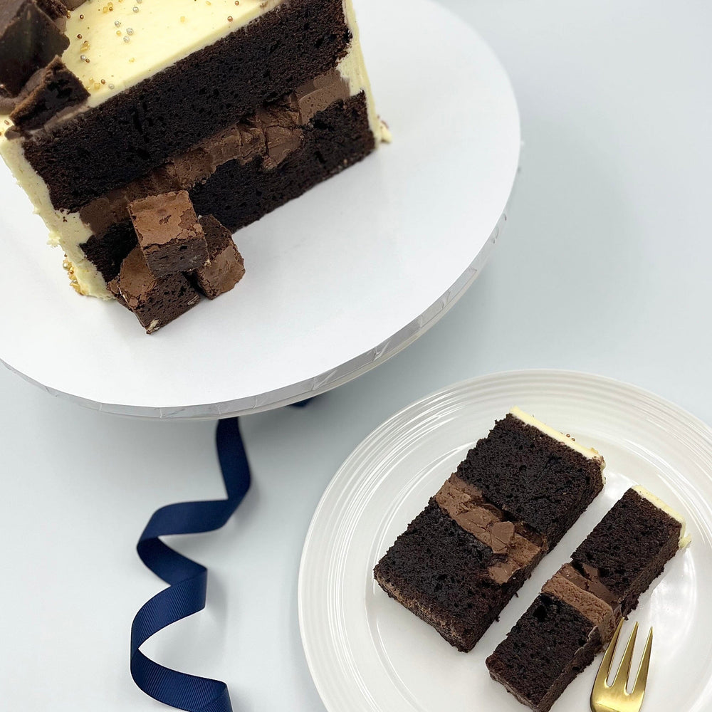 
            
                Load image into Gallery viewer, Chocolate Brownie Buttercream Cake - Shallow Cake Range Cakes &amp;amp; Dessert Bars Vanilla Pod Bakery 
            
        