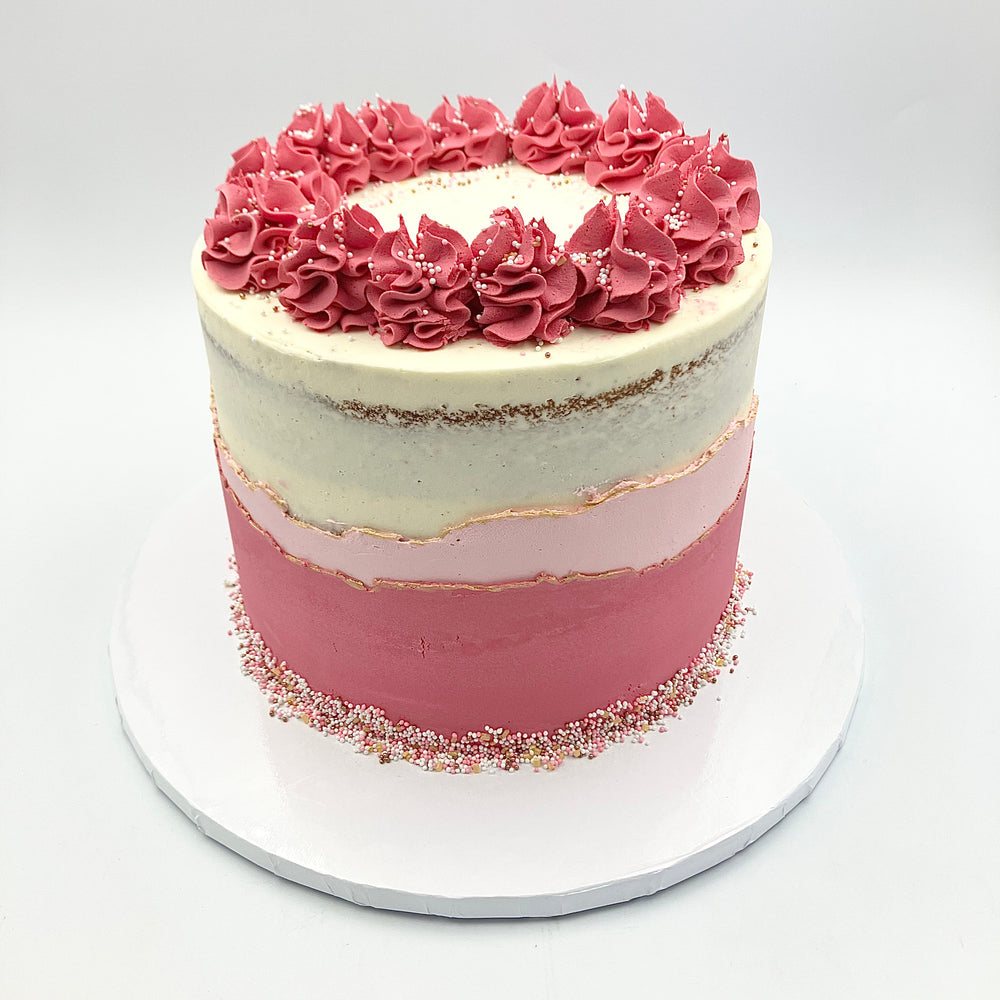 Buttercream Swirls Party Cake - Available as standard, vegan or gluten free Vanilla Pod Bakery 7" Round to feed 15 -30 portions (Cake size shown in image) 